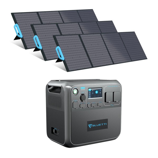 BLUETTI AC200P Portable Solar Generator + 3 x PV200 Solar Panels