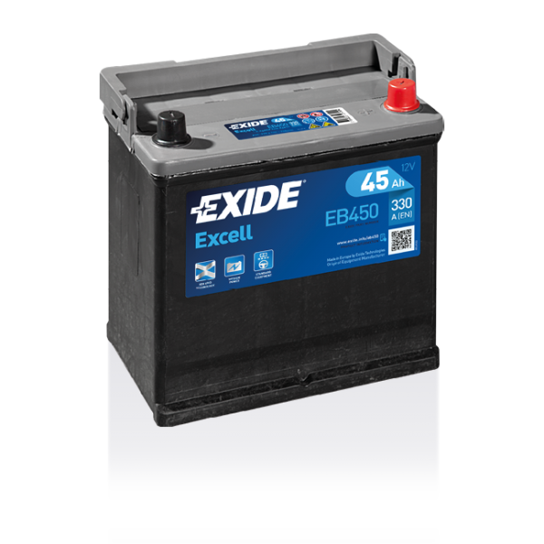 Exide Excell EB450 45Ah 330A Type 048 12V Car Battery