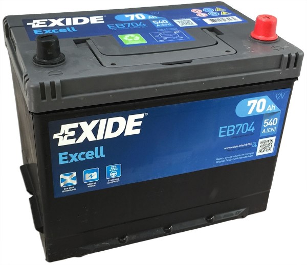 Exide Excell EB704 70Ah 540A Type 068 12V Car Battery