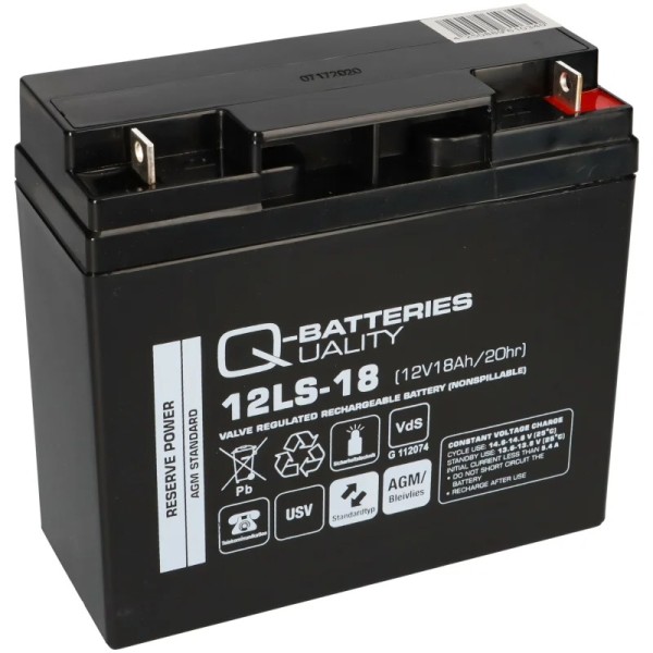 Q-Batteries 12LS-18 12V 18Ah lead fleece battery / AGM VRLA with VdS
