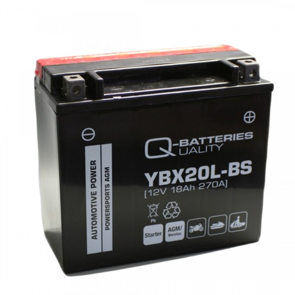 Q-Batteries Motorcycle battery YBX20L-BS 51822 AGM 12V 18Ah 270A
