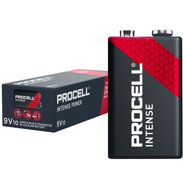 Duracell Procell Intense Alkaline 6LR61 9V battery MN 1604 9V Set of 10