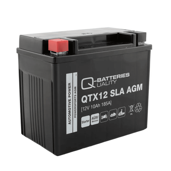Q-Batteries QTX12 SLA AGM 12V 10Ah 185A Motorcycle Battery