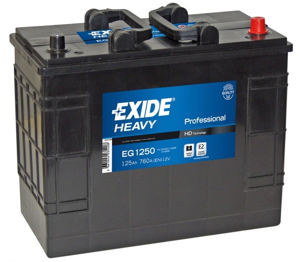 Exide Start Pro EG1250 125Ah 760A Type 629 12V Truck Battery