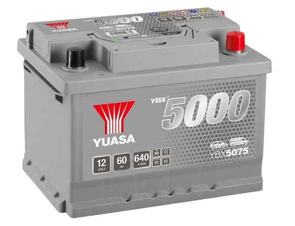 Yuasa YBX5075 Type 075 12V 60Ah 640A/EN 12V Car Battery