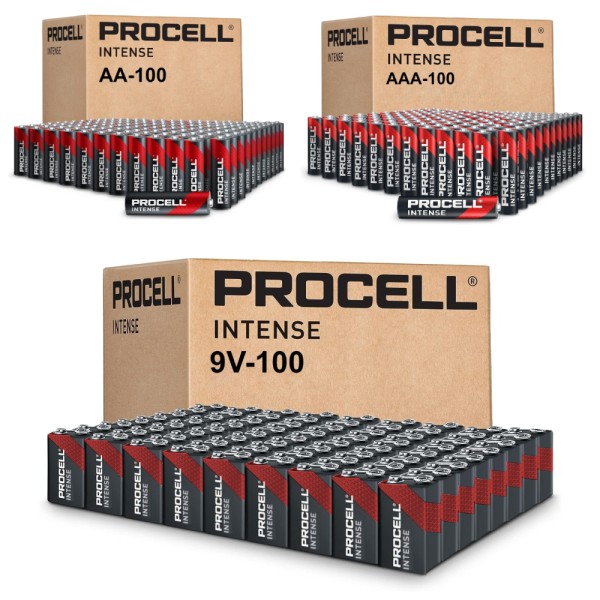 Duracell Procell Intense Bulk Combo 100 X AA, 100 X AAA, 100 X 9V
