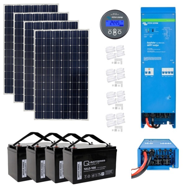 Victron Off-grid AGM Kit with 700W Solar Panels 5.2kW AGM Battery Storage 12V, Cabin Office KIT42