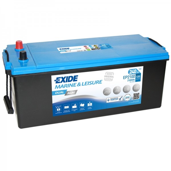 Exide Dual EP2100 AGM leisure battery 12V 240Ah