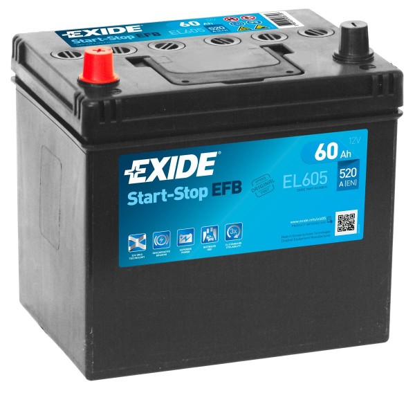 Exide EL605 Start-Stop EFB 60Ah 520A Type 005R 12V Car Battery