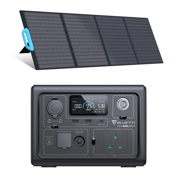 BLUETTI EB3A Portable Power Station 268Wh LifePO4 + PV200 solar panel