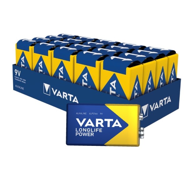 Varta Longlife Power Alkaline 9V 4922 6LR61 Loose (20 pack)