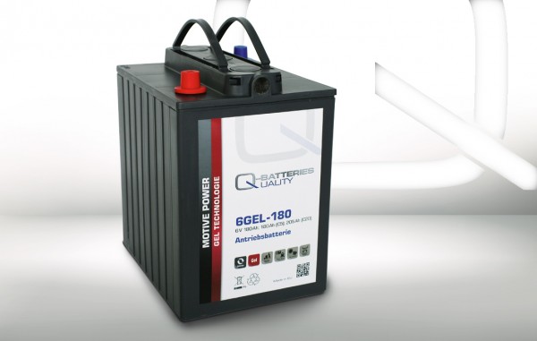 Q-Batteries 6GEL-180 traction battery 6V 180Ah (5h) 205Ah (20h) maintenance-free gel battery VRLA