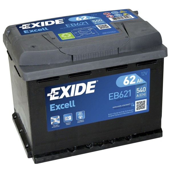 Exide EB621 62Ah 540A Type 027 12V Car Battery
