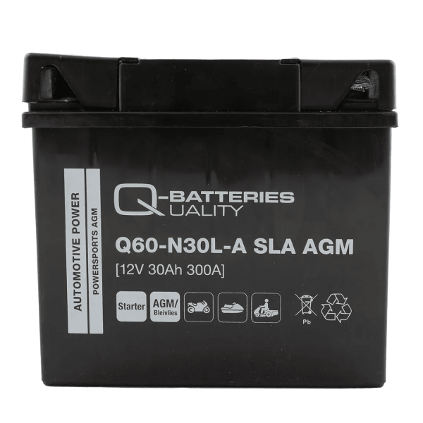 Q-Batteries Q60-N30L-A-SLA AGM 12V 30Ah 300A 53030 Motorcycle Battery