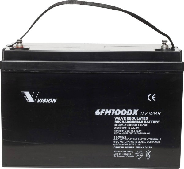 6FM100D-X 12V 100ah AGM Deep Cycle Battery