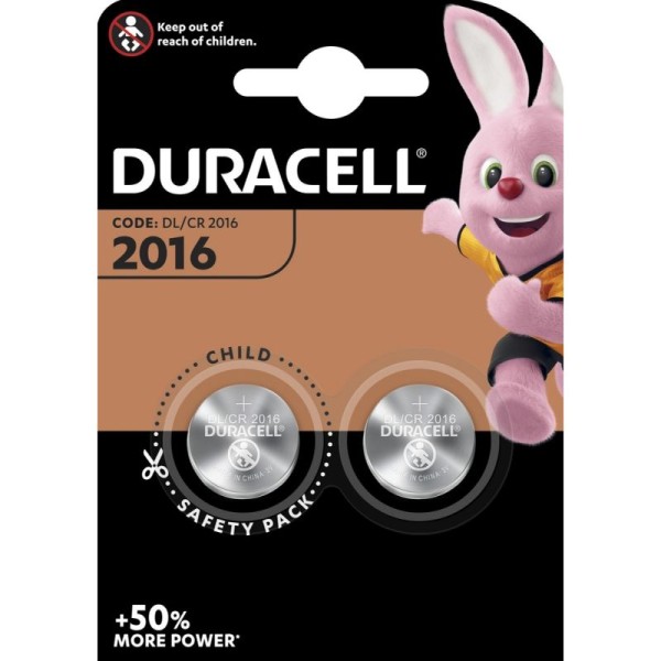 Duracell Lithium CR2016 Button Cell (2 Blister)