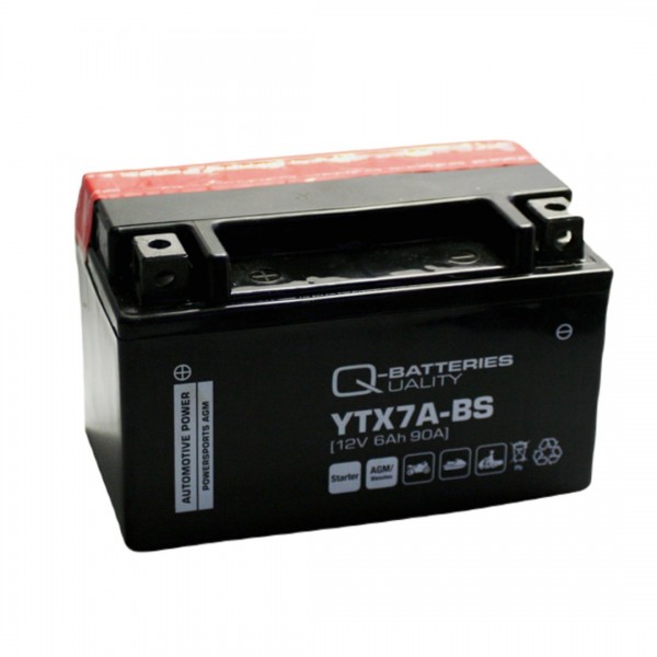 Q-Batteries Motorcycle Battery YTX7A-BS AGM 50615 12V 6Ah 90A