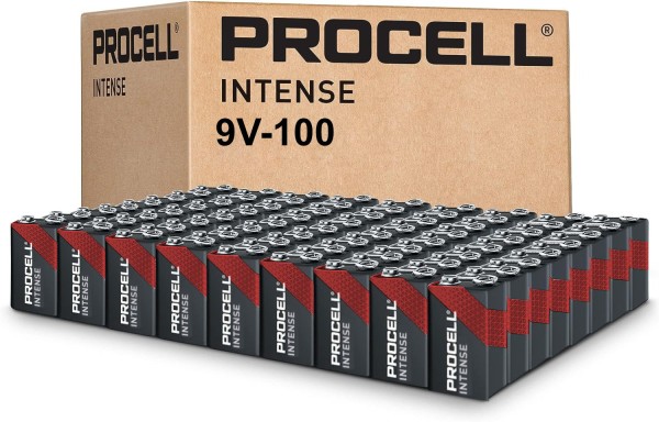 Duracell Procell Intense 9V Bulk Pack of 100 Alkaline Battery 6LR61 MN1604