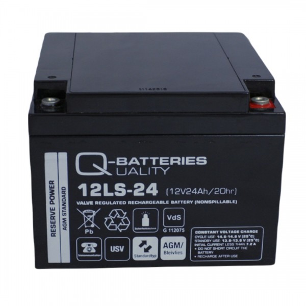 Q-Batteries 12LS-24 12V 24Ah lead fleece battery