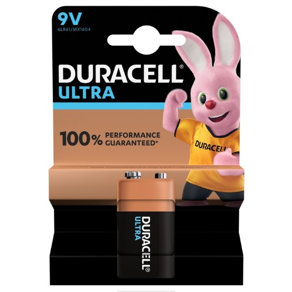 Duracell ULTRA POWER 6LR61 9V Block Battery MX 1604 (1 Blister)